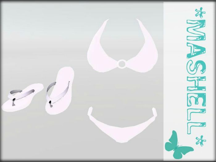 *MAShell* white swimwear + white flip flops