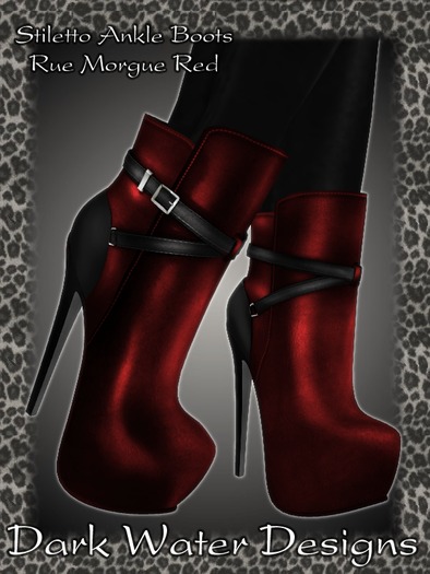 Stiletto Ankle Boots - Rue Morgue Red
