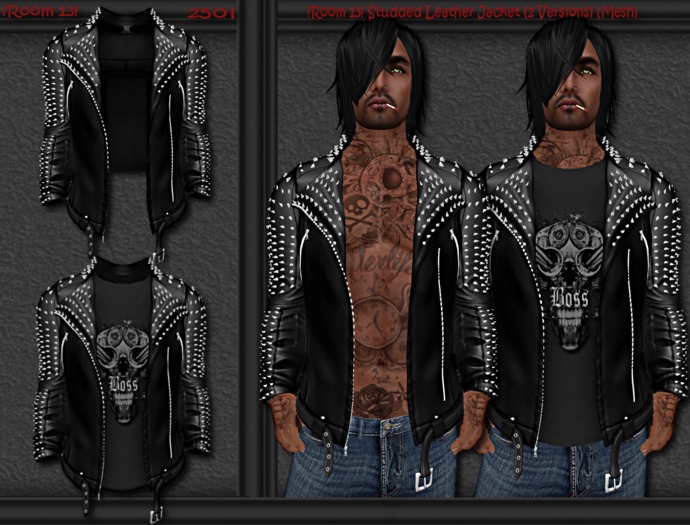 !Room 13! Studded Leather Jacket (2 Versions) (Mesh)