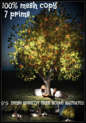 G^G  MESH APRICOT TREE SCENE ANIMATED