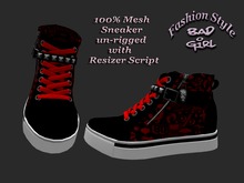 Bad Girl Mesh Sneaker Skull red