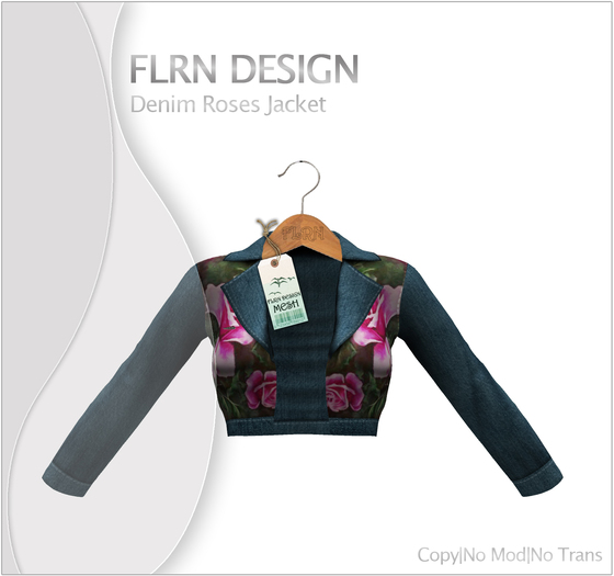 Roses Denim Jacket Blue