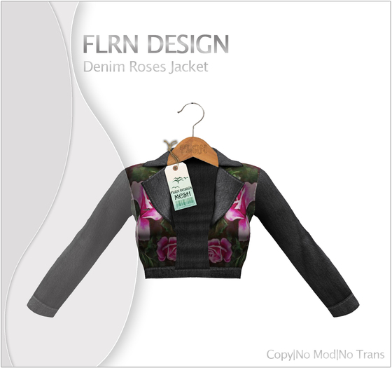 Roses Denim Jacket Black