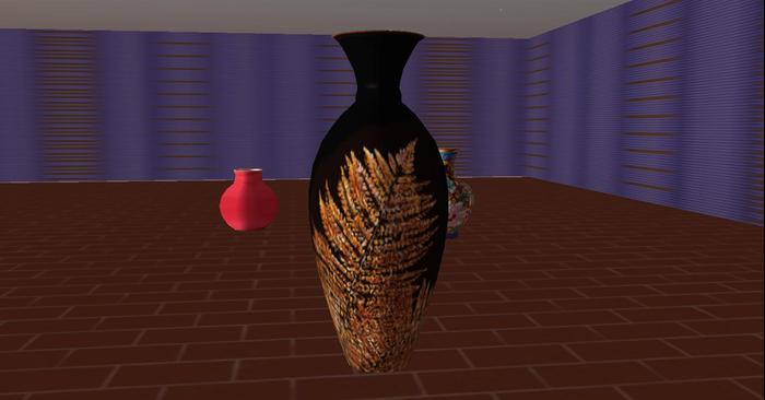 Pottery Vase   black with grain decor  modify & copy.