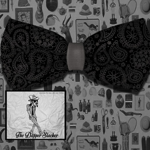 [The Dapper Slacker] Black Paisley  Bowtie