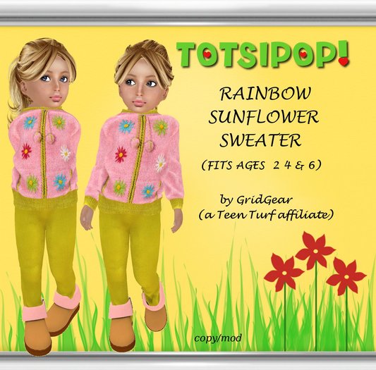 TOTSIPOP! Rainbow Sunflower Mesh Clothing Set
