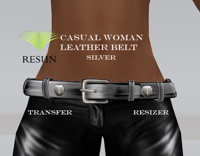Res_ Casual Leather  W Belt Silver