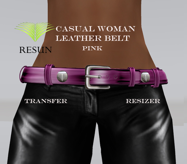 Res_ Casual Leather  W Belt Pink