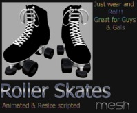 Roller Skates Black & White Laces