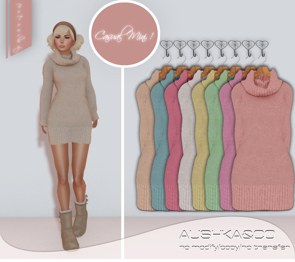 A&CO-Warm Wool Sweater Mini Dress -DEMO