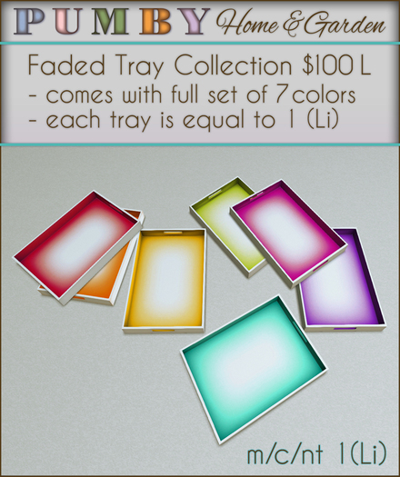 PUMBY* Trays - Faded Collection (1Li each/mesh)