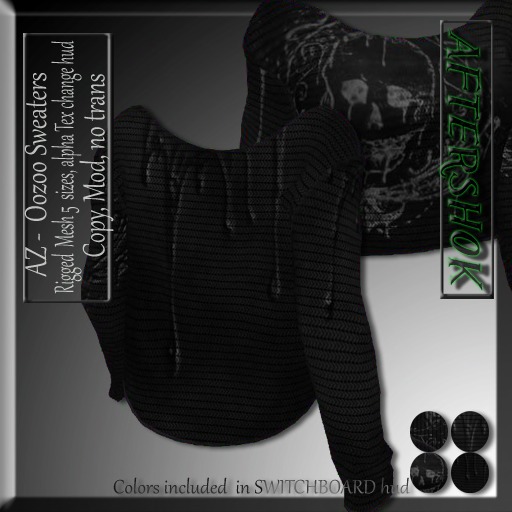 .::Aftershok::. OoZoo Sweaters Monotone , Texture change hud