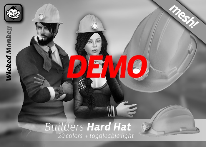 ::Wicked Monkey:: Builders Hard Hat !MESH (DEMO)