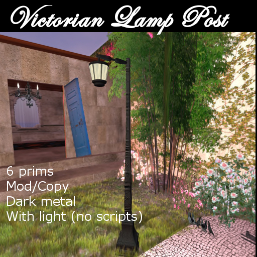 victorian lamp post - dark metal  MOd/Copy