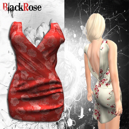 BlackRose Bella Dress Roses Red