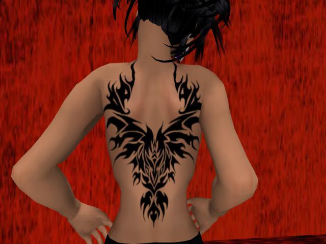 MG Black Phoenix BackTattoo