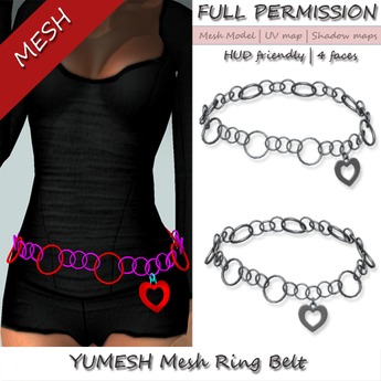 Second Life Marketplace - YUMESH mesh Ring Waist Belt Full Perm