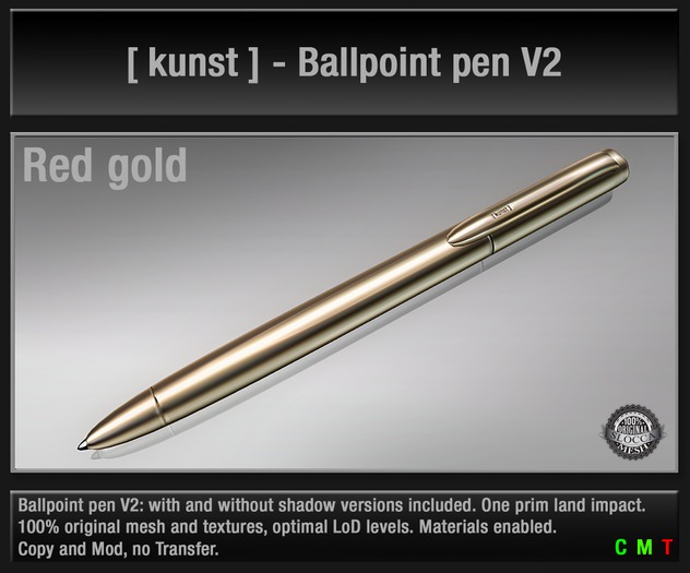 [ kunst ] - Ballpoint pen V2 - red gold 