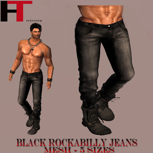 (H-T) ROCKABILLY JEANS MESH WITH NEW LOGO