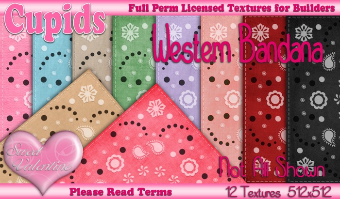 *Cupids Textures * 12 WESTERN BANDANA