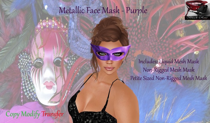 ~~{@BRV@}~~ Metallic Mask - Mesh - Purple {Boxed}