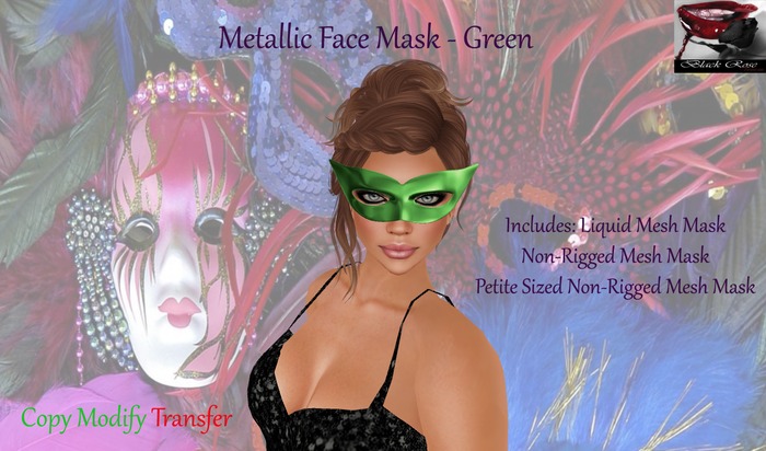 ~~{@BRV@}~~ Metallic Mask - Mesh - Green {Boxed}