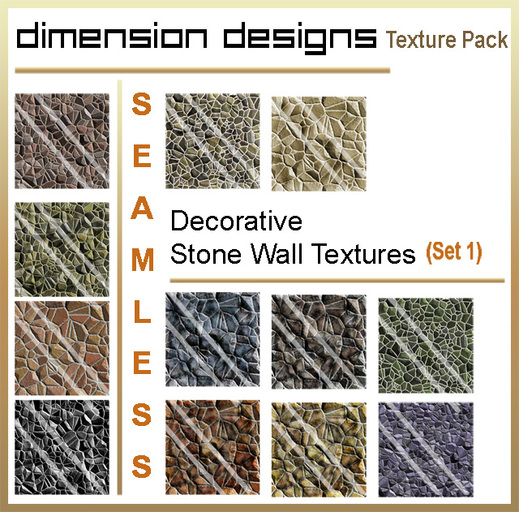 Dimension Designs Seamless Decorative Stone Wall Texture Set 1