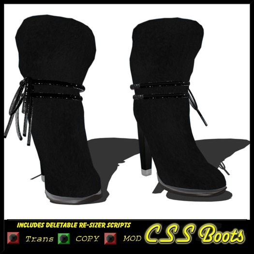 Black Leather Low CSS Boots 