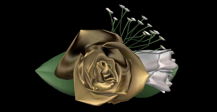 boutonniere gold/white adj.