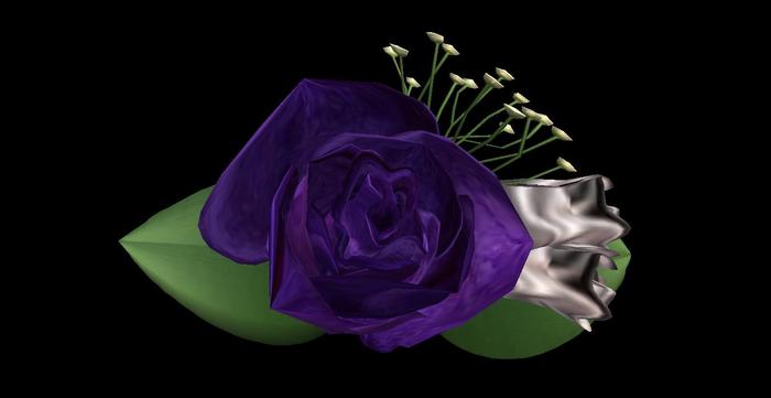 boutonniere indigo/silver adj.