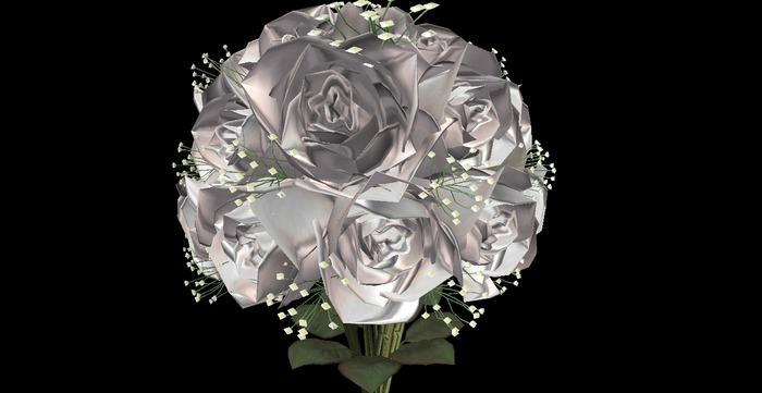 Round bouquet white box