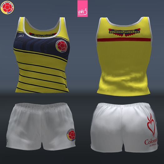 Second Life Marketplace COLOMBIA female top + shorts (MESH)