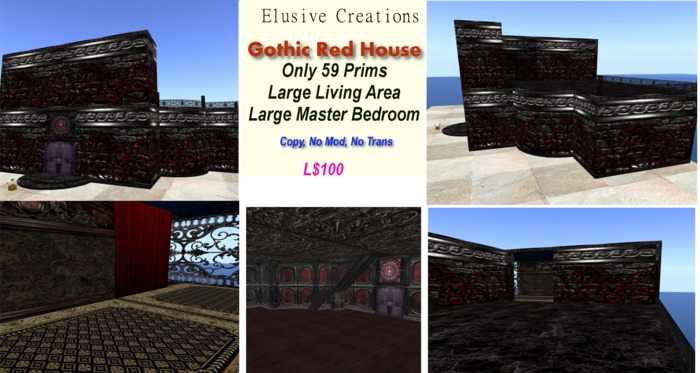 [EC] Gothic Red House 59 Prims