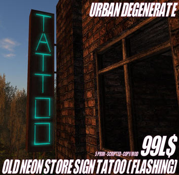 Second Life Marketplace - OLD NEON STORE SIGN - TATTOO - FLASHING