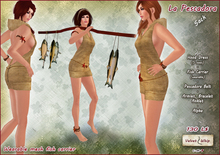 [V/W] La Pescadora Sack - Short Tunic / Camisk with hood, fish carrier, belt and jewelry