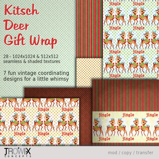 Trowix - Kitsch Deer Gift Wrap Textures