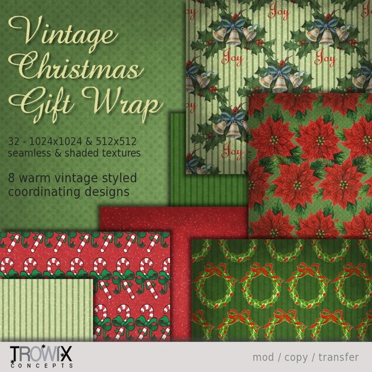 Trowix - Vintage Christmas Gift Wrap Textures
