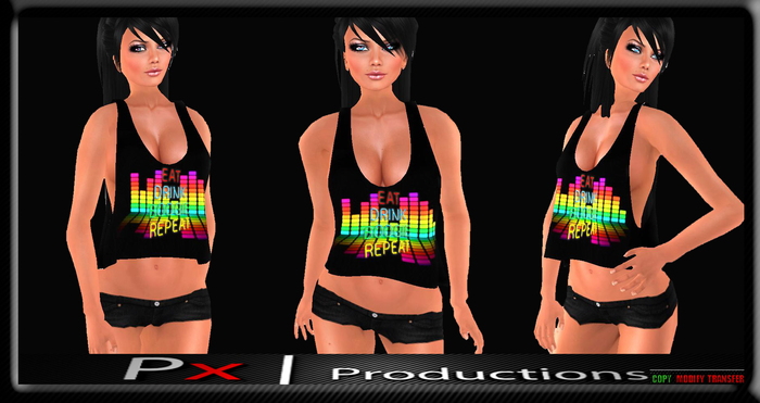 Mesh Loose Black Music Tank and Shorts Set