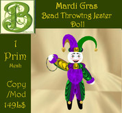  Mardi Gras Bead Throwing Jester - 1 Prim Mesh 