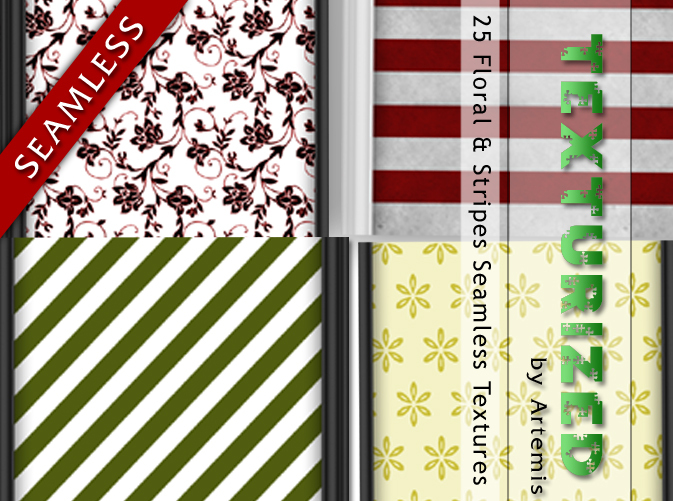 Texturized - Floral & Stripes Wall Textures seamless