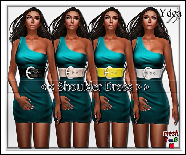 *Ydea* Shoulder Dress  Turquese
