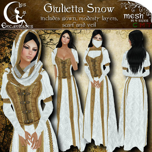 *LE* Giulietta Snow  - Medieval Renaissance mesh gown