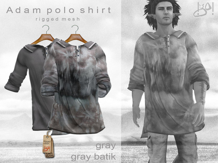 !gO! Adam - polo shirt - gray+batik