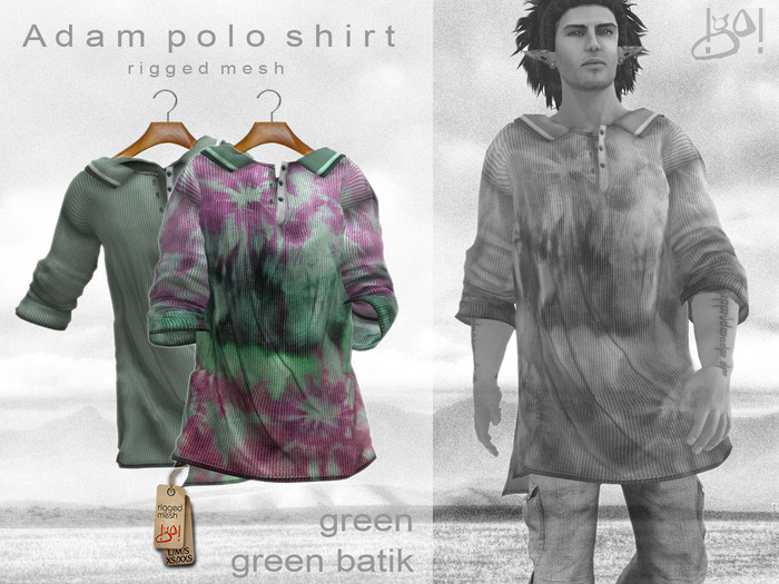 !gO! Adam - polo shirt - green+batik