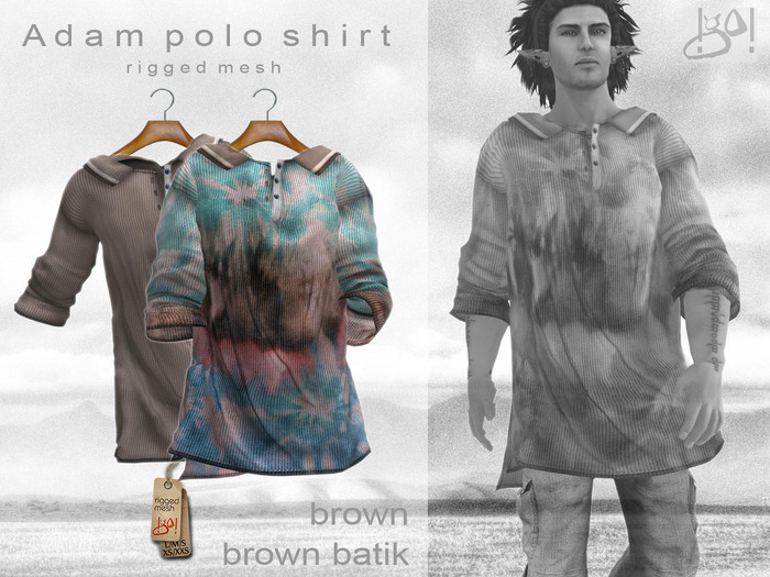 !gO! Adam - polo shirt - brown+batik