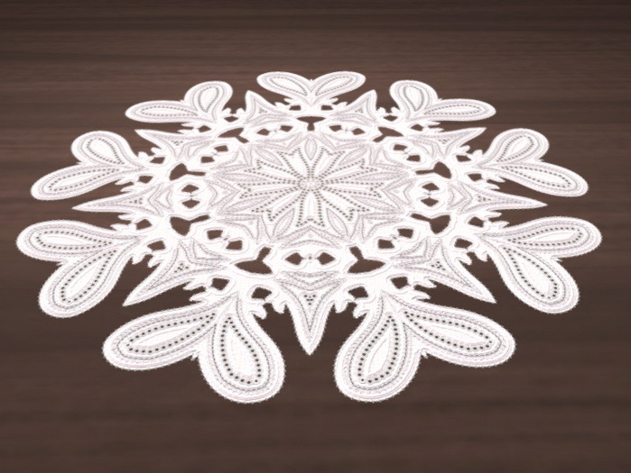 Hearts Round Lace Doily White