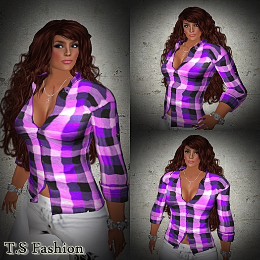 Blouse Kariert Mesh