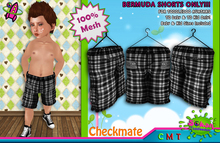 [SKTD] Toddleedoo Checkmate Mesh Jeans Bermuda Shorts