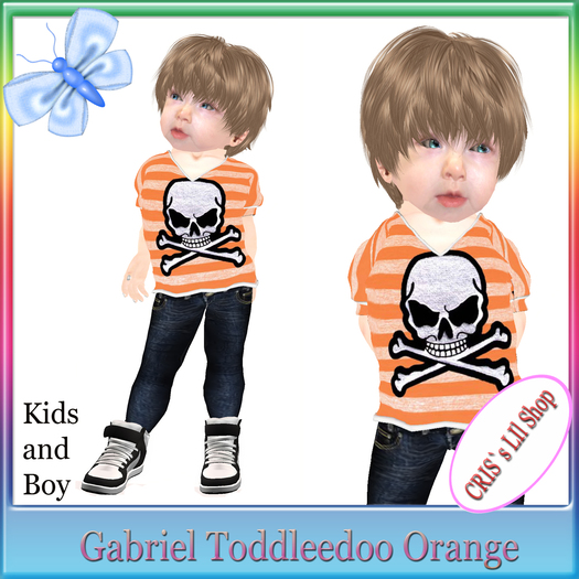 Gabriel Toddleedoo Skull Orange Baby and Kids