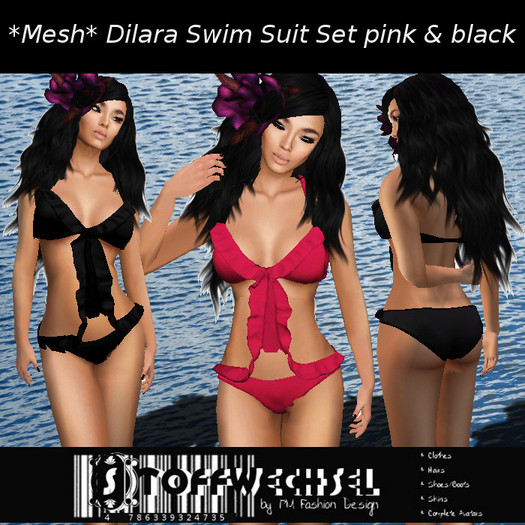 [Stoffwechsel] *Mesh* Dilara Swimsuit  Set pink_black